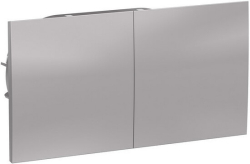 Розетка двойная с раздвижной крышкой в сборе с рамкой AtlasDesign (алюминий) ATN000328
