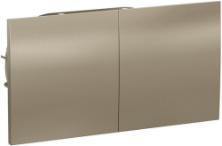 Розетка двойная с раздвижной крышкой в сборе с рамкой AtlasDesign (шампань) ATN000528