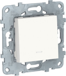 Выключатель одноклавишный с подсветкой Unica New (белый) NU520118N