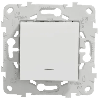 Проходной одноклавишный переключатель с подсветкой Unica New (белый) NU520318N