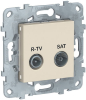 Розетка R-TV/SAT Unica New оконечная (бежевый) NU545544