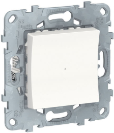 Одноклавишный кнопочный выключатель с подсветкой Unica New (белый) NU520618N
