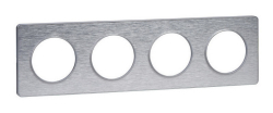 Рамка Odace четырехместная (полированный алюминий/алюминиевая вставка) S53P808J