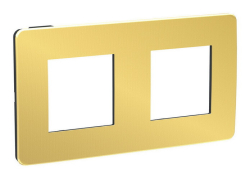 Рамка Unica Studio Metal двухместная (золото / белый) NU280459