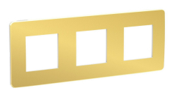 Рамка Unica Studio Metal трехместная (золото / белый) NU280659