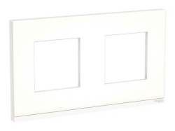 Рамка Unica Pure двухместная горизонтальная (матовое стекло / белый) NU600489