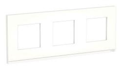 Рамка Unica Pure трехместная горизонтальная (матовое стекло / белый) NU600689