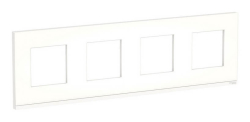 Рамка Unica Pure четырехместная горизонтальная (матовое стекло / белый) NU600889