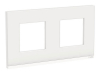 Рамка Unica Pure двухместная горизонтальная (белое стекло / белый) NU600485