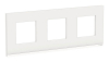Рамка Unica Pure трехместная горизонтальная (белое стекло / белый) NU600685