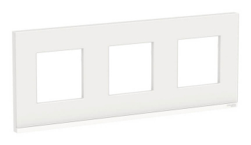 Рамка Unica Pure трехместная горизонтальная (белое стекло / белый) NU600685