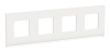 Рамка Unica Pure четырехместная горизонтальная (белое стекло / белый) NU600885