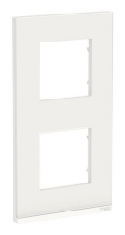 Рамка Unica Pure двухместная вертикальная (белое стекло / белый) NU6004V85