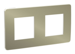 Рамка Unica Studio Metal двухместная (бронза / белый) NU280450
