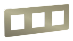 Рамка Unica Studio Metal трехместная (бронза / белый) NU280650
