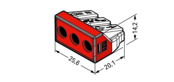 Клемма WAGO 3х6мм² для распределительных коробок с пастой 773-173