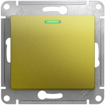 Выключатель одноклавишный с подсветкой Glossa (фисташковый) GSL001013