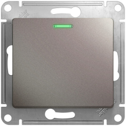 Выключатель одноклавишный с подсветкой Glossa (платина) GSL001213