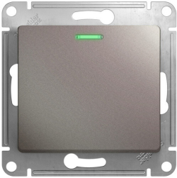 Проходной одноклавишный переключатель с подсветкой Glossa (платина) GSL001263