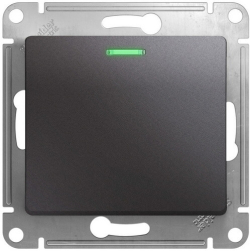Проходной одноклавишный переключатель с подсветкой Glossa (графит) GSL001363
