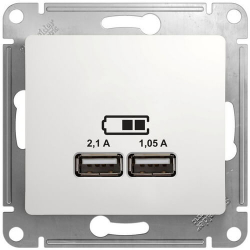 Розетка USB Glossa (белый) GSL000133