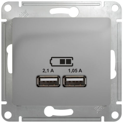 Розетка USB Glossa (алюминий) GSL000333