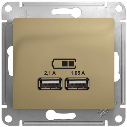 Розетка USB Glossa (титан) GSL000433