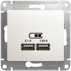Розетка USB Glossa (перламутр) GSL000633