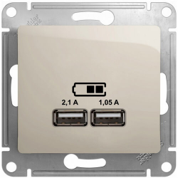 Розетка USB Glossa (молочный) GSL000933