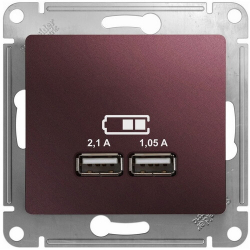 Розетка USB Glossa (баклажановый) GSL001133