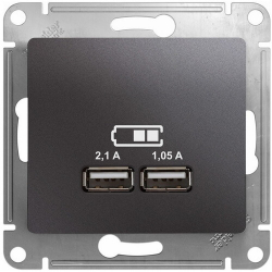 Розетка USB Glossa (графит) GSL001333