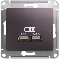 Розетка USB Glossa (сиреневый туман) GSL001433