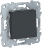 Одноклавишный кнопочный выключатель Unica New (антрацит) NU520654