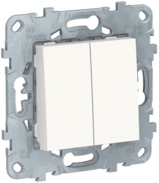 Перекрестный двухклавишный переключатель Unica New (белый) NU521518
