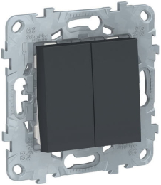 Перекрестный двухклавишный переключатель Unica New (антрацит) NU521554