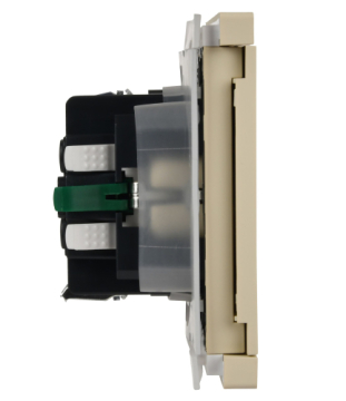 Розетка с крышкой FORTE&PIANO безвинтовые зажимы 16А IP44 FP419 (ваниль) FP-R16-16-1-44-K10