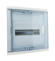 Шкаф Legrand Nedbox в нишу на 12(14) модулей с шинами (прозрачная дверь) 001421