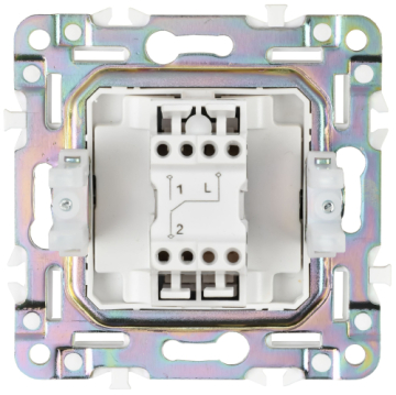 Выключатель проходной 1-клавишный IEK SKANDY 10А SK-V02N (никель) SK-V12-0-10-K50