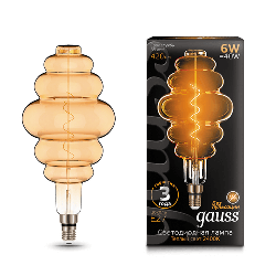 Gauss светодиодная лампа LED Filament Honeycomb Flexible 6W E27 Golden 158802006