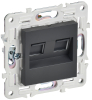 Розетка компьютерная двойная IEK SKANDY RJ45 кат.6 SK-K04T (титан) SK-K20-2-K48