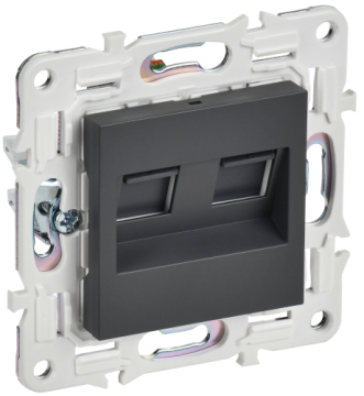 Розетка компьютерная двойная IEK SKANDY RJ45 кат.6 SK-K04T (титан) SK-K20-2-K48