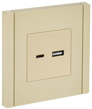 Розетка USB A+C FORTE&PIANO 3,1А FP450 (ваниль) FP-U22-D31-K10