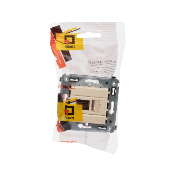 HDMI розетка DKC Avanti одинарная в стену тип А (Ванильная дымка) 4405253