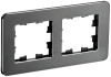 Рамка 2-м скругленная BRITE DECOR Титан металл РУ-2-1-Бр BR-M22-M-01-K48