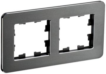 Рамка 2-м скругленная BRITE DECOR Титан металл РУ-2-1-Бр BR-M22-M-01-K48