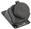 Розетка с защитной крышкой IEK OMEGA угловая настенная IP44 РБу13-1-0м (черный) PKR22-016-2-K02