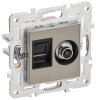 Розетка TV+RJ45 кат.6E IEK SKANDY SK-A15N (никель) SK-AK20-2-K50