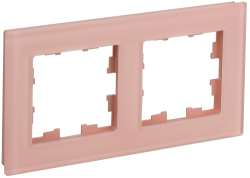 Рамка 2-м BRITE DECOR Персик матовый стекло РУ-2-2-БрП BR-M22-G-31-K96