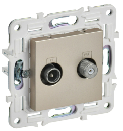 Розетка TV+SAT IEK SKANDY SK-A13Sh (шампань) SK-AF20-O-K37
