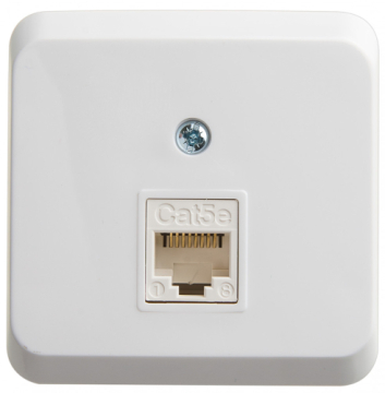 Розетка компьютерная RJ-45 кат. 5E Этюд (белый)  KOMA-001B